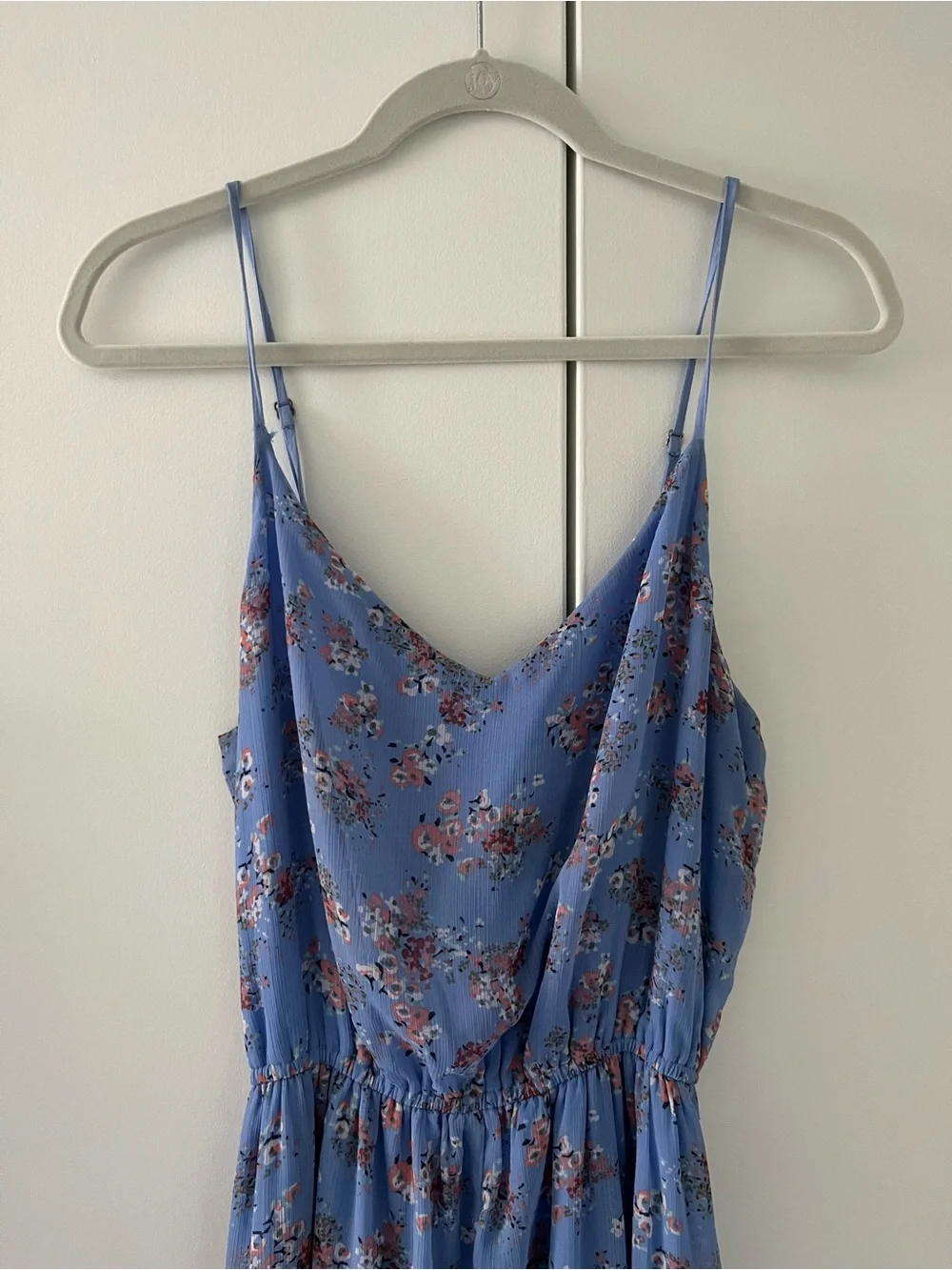 Abercrombie and Fitch Blue Floral Spaghetti-Strap Maxi Dress